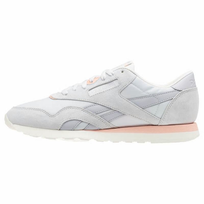 Reebok Classic Nylon Tenisky Panske - Biele/Siva/Ruzove NM2379GU